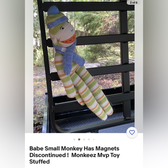 Babe striped small monkey - monkeez-Size Magnets Discontinued Last One! NWT - Picture 2 of 5